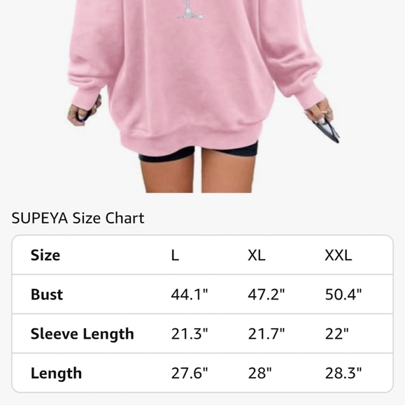 Pink Santa Wine Glass Sweatshirt New - Picture 6 of 15